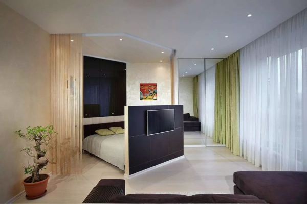 Дизайн интерьера для однокомнатной квартиры: идеи
